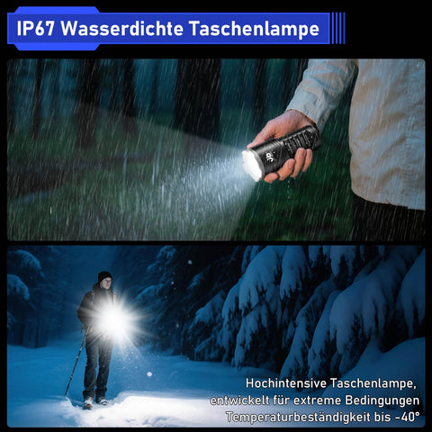 JAY-PARK flashlight with rugged aluminum body for outdoor reliability.