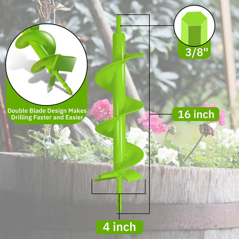 Jayzod durable heavy-steel auger with green coating for long-lasting use