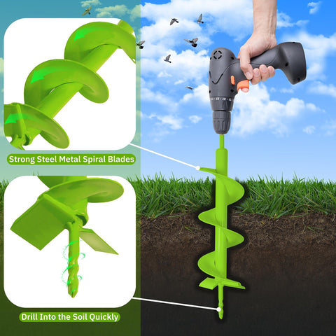 Jayzod ice drill auger 3/8 hex drive for clean ice holes