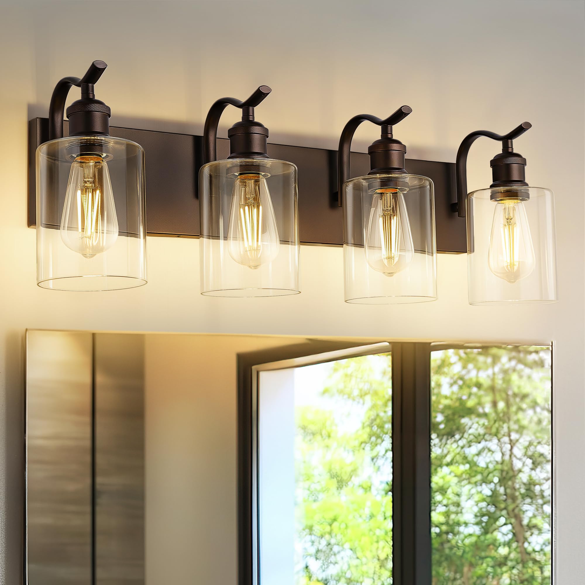 JAZAVA ZCVL01ORB-4 light over mirror delivers even bathroom illumination.