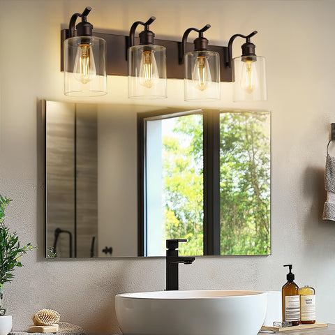 JAZAVA ZCVL01ORB vanity light in a modern bathroom setting.