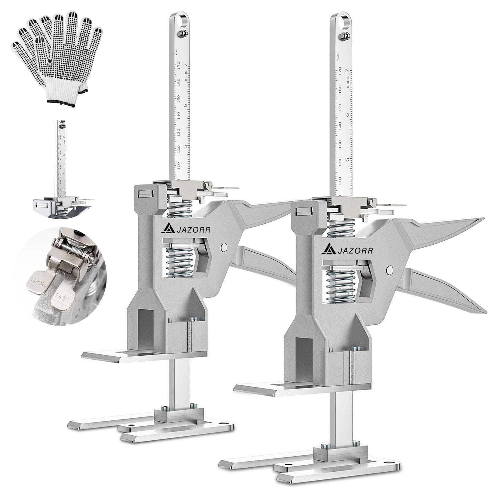 JAZORR arm jack in action with precision height adjustment for safe lifting.