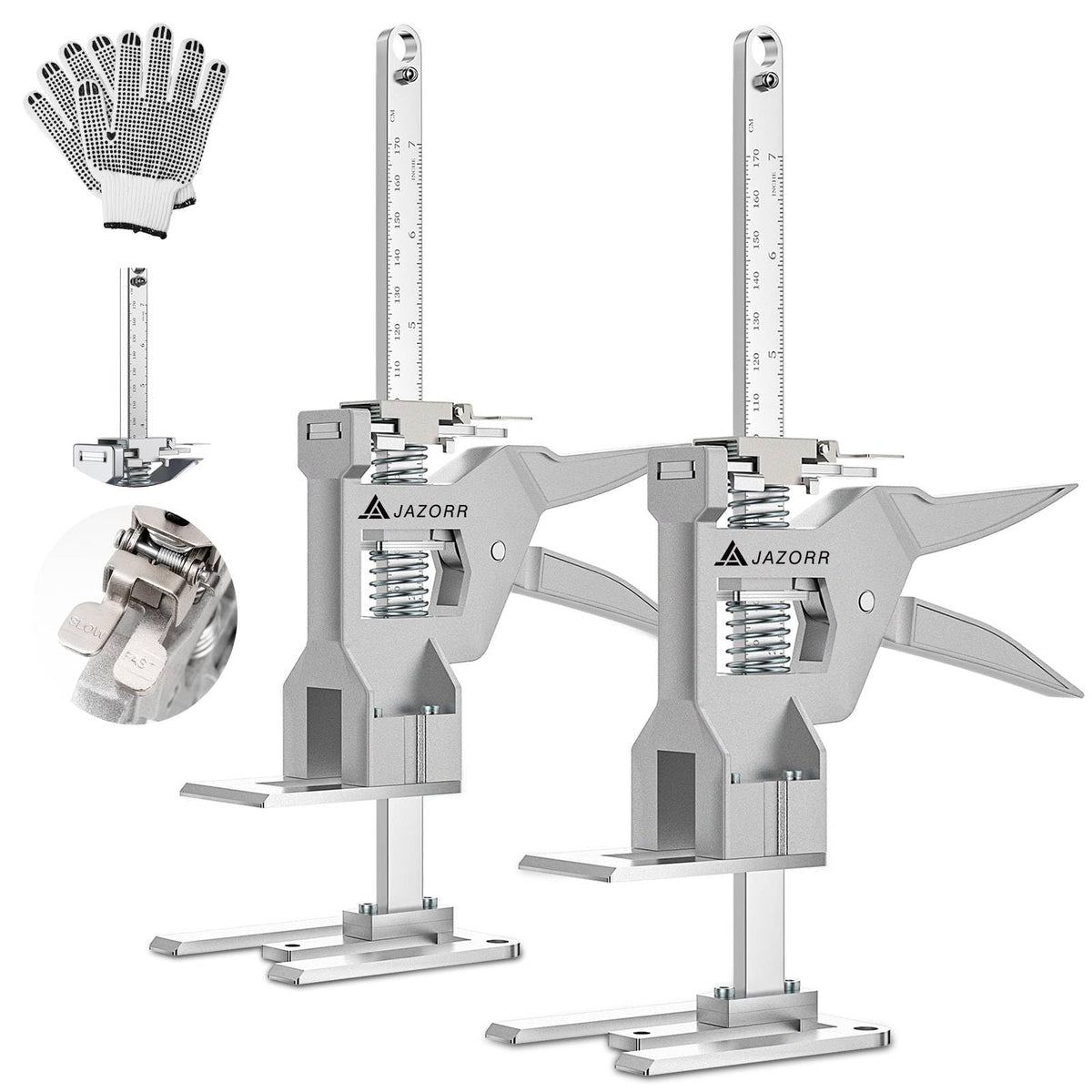 JAZORR arm jack in action with precision height adjustment for safe lifting.