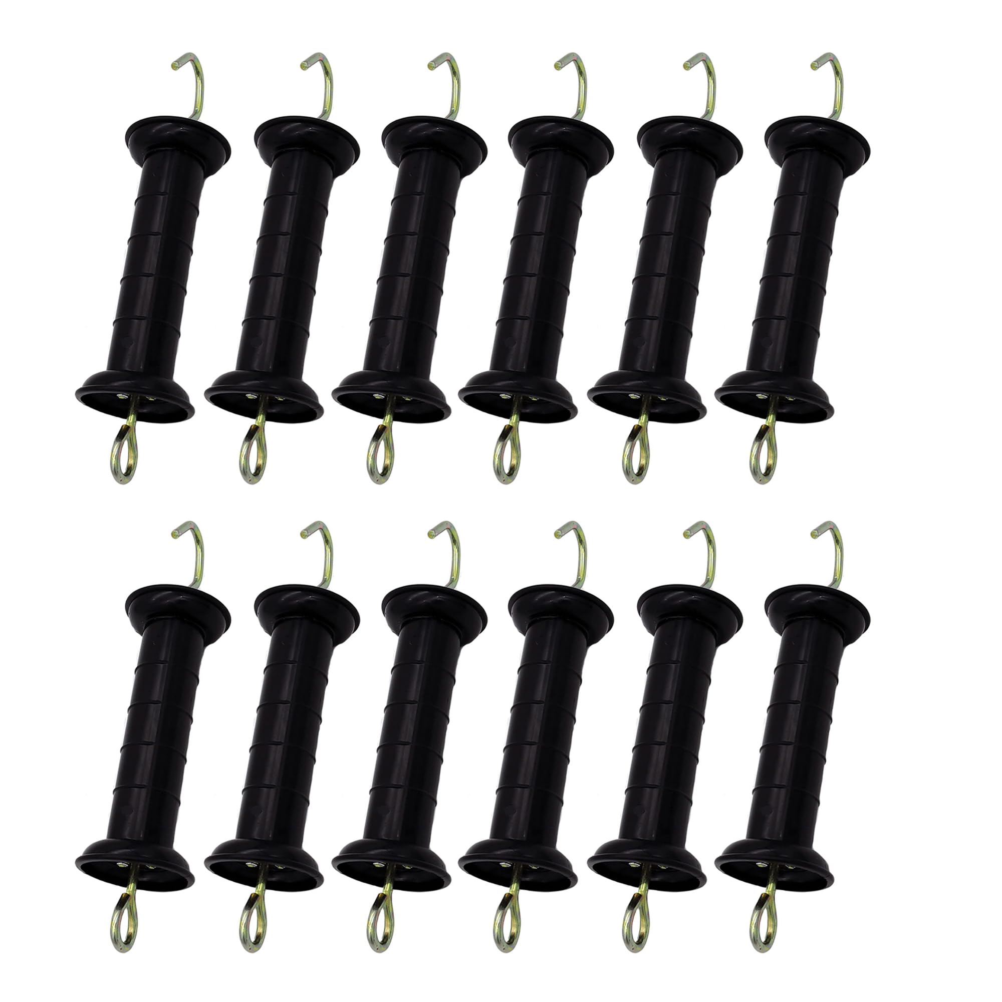 JBTOZIUY electric fence gate handle with spring, black, for smooth operation