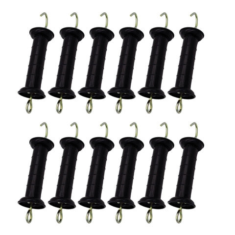 JBTOZIUY electric fence gate handle with spring, black, for smooth operation