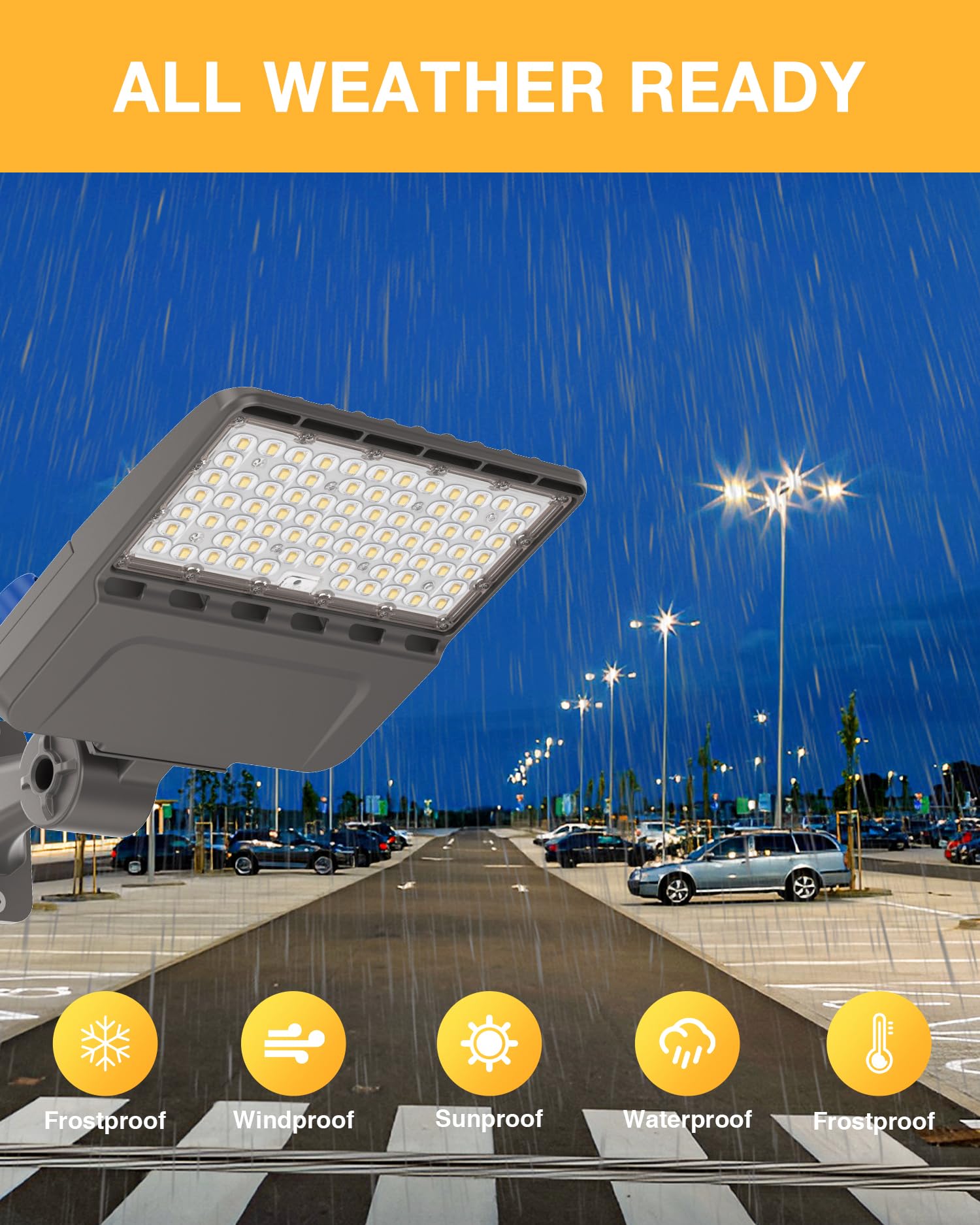 JC-LGL 200W LED parking lot light with fifty thousand hour lifespan reduces maintenance