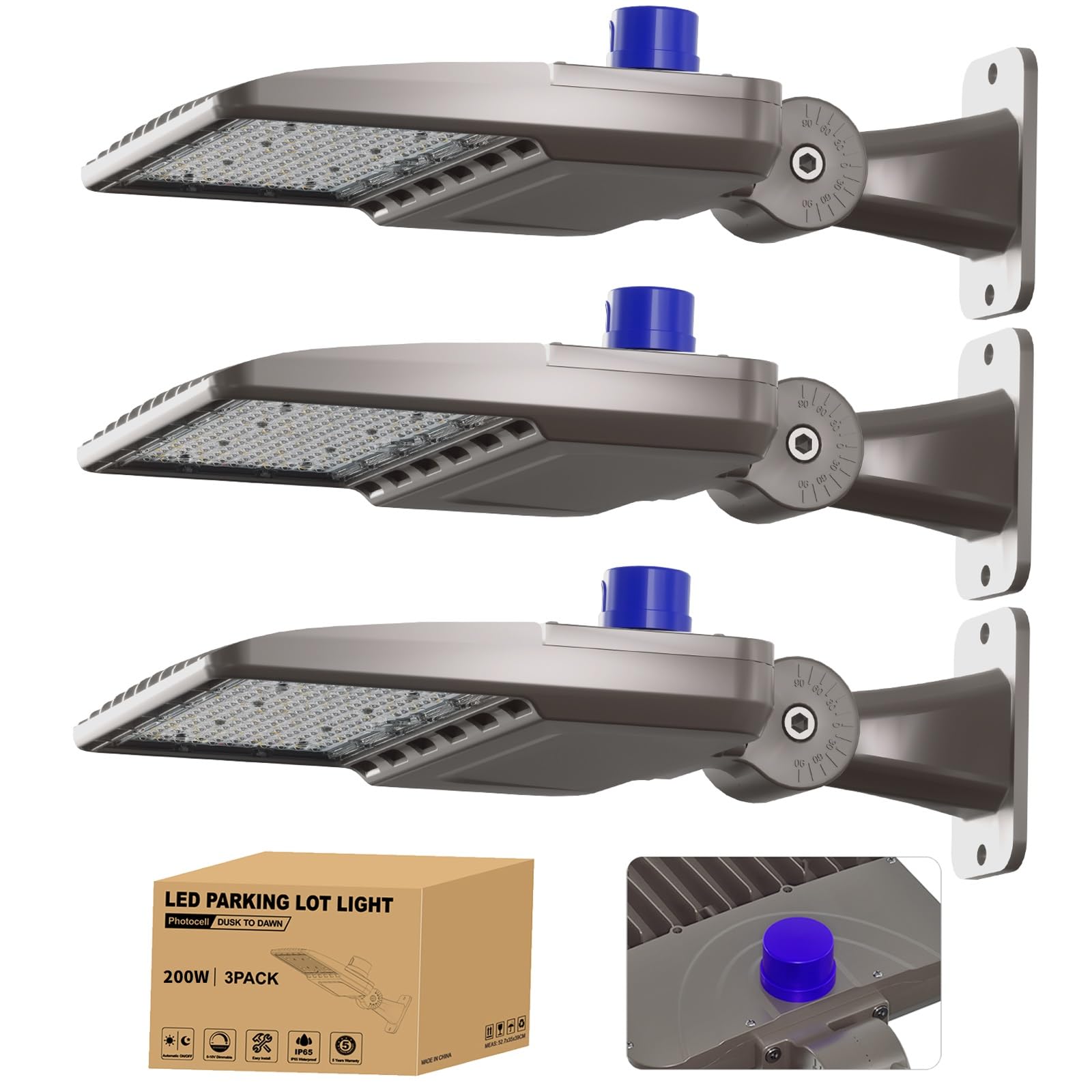 JC-LGL 200W LED parking lot light outdoors delivers bright, even illumination for large areas