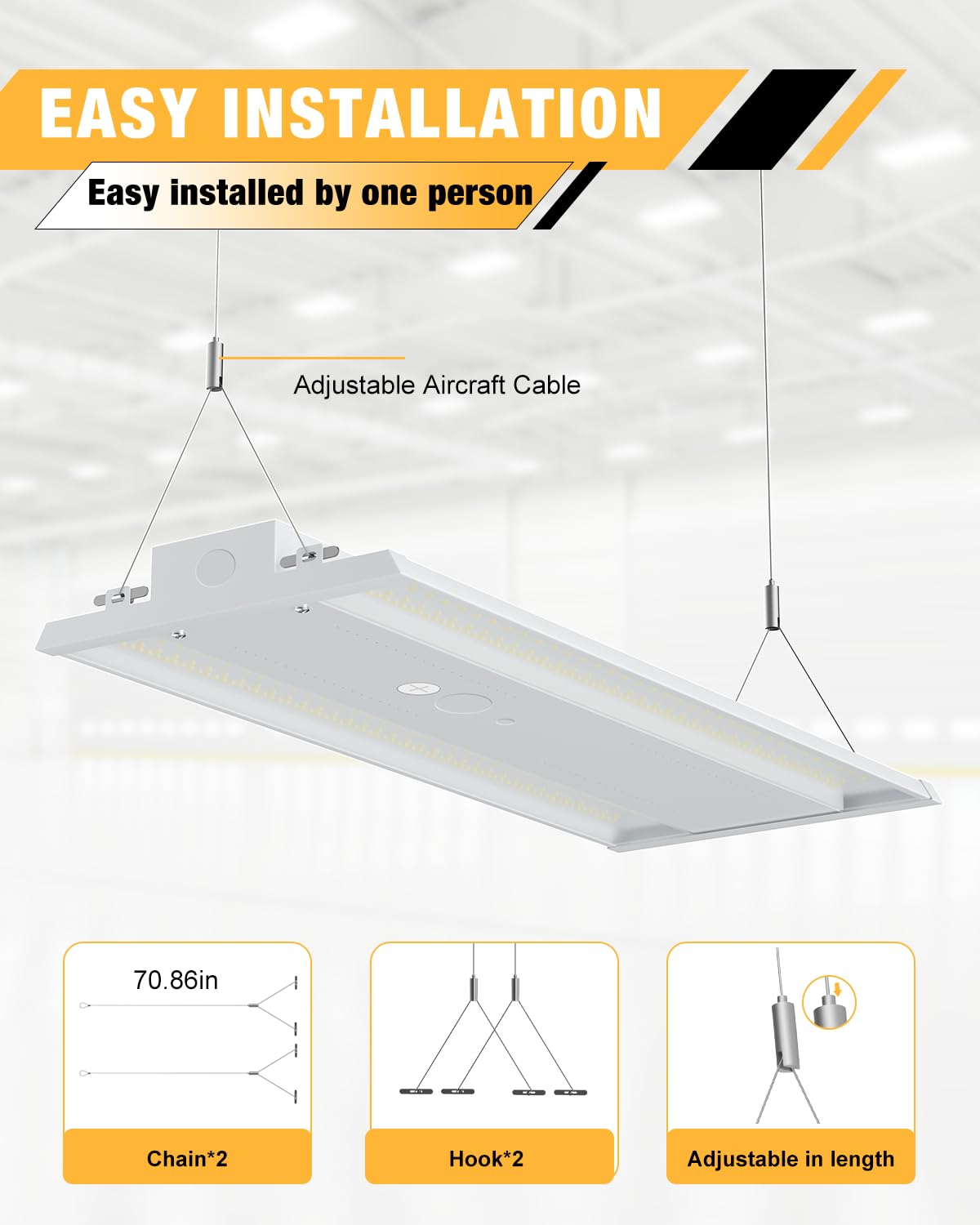 JC-LGL LED High Bay with motion-activated option enhances efficiency.