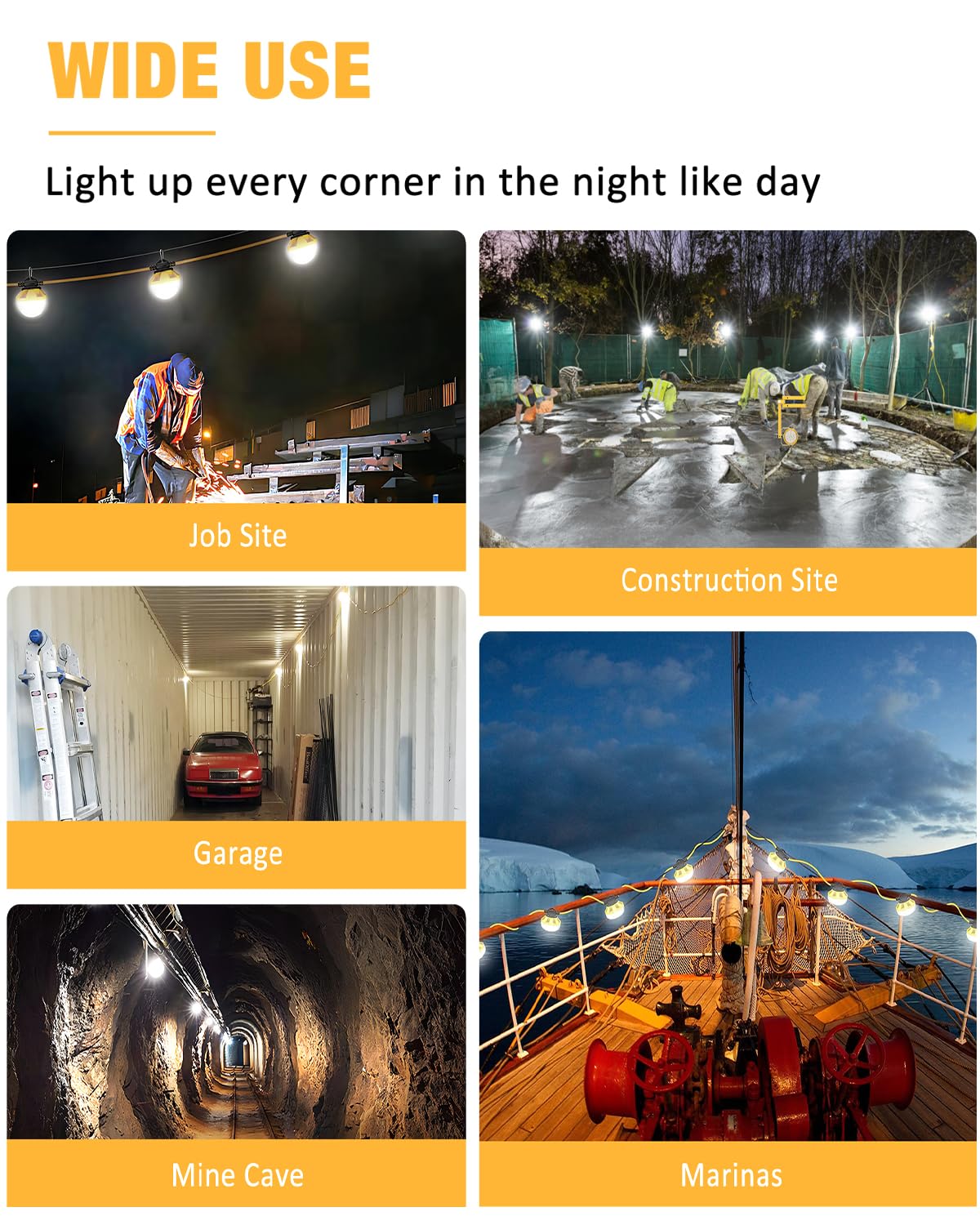 JC-LGL 5000K daylight color for natural-looking task lighting