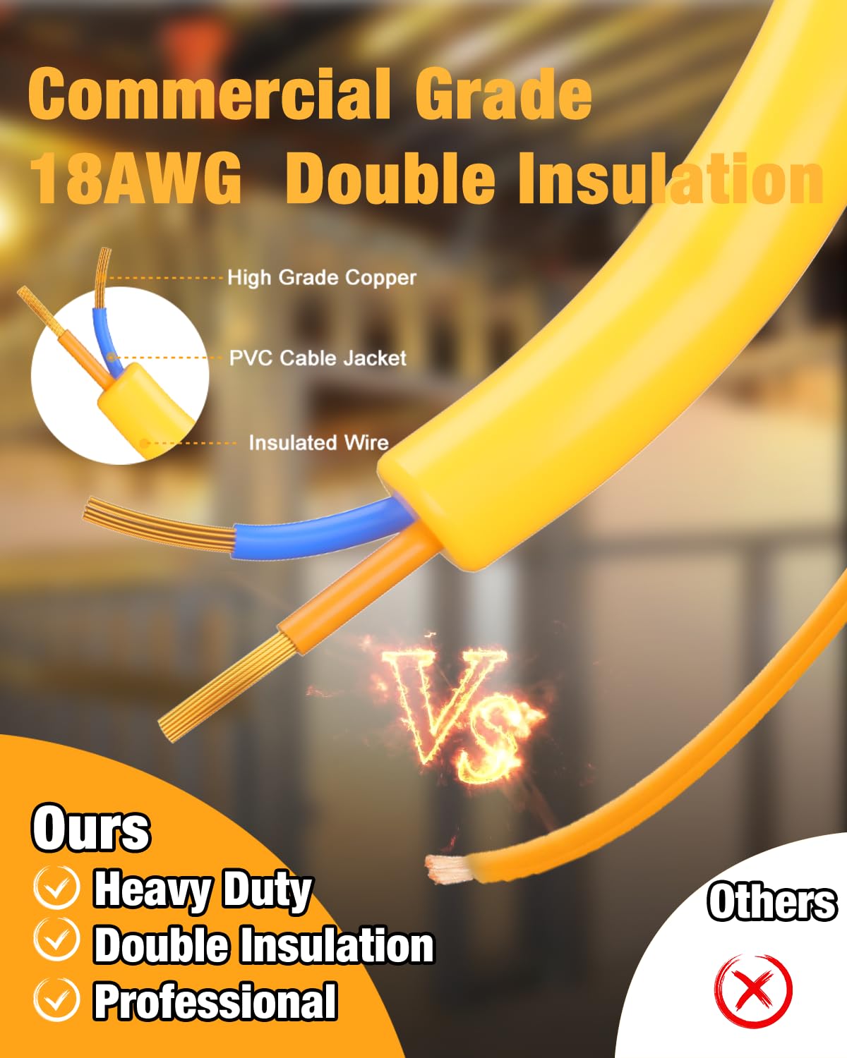 JC-LGL IP65 waterproof light withstands outdoor weather on a construction site.