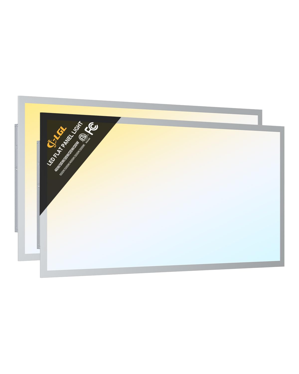 JC-LGL LED 2x4 panel front view highlights even illumination for offices.