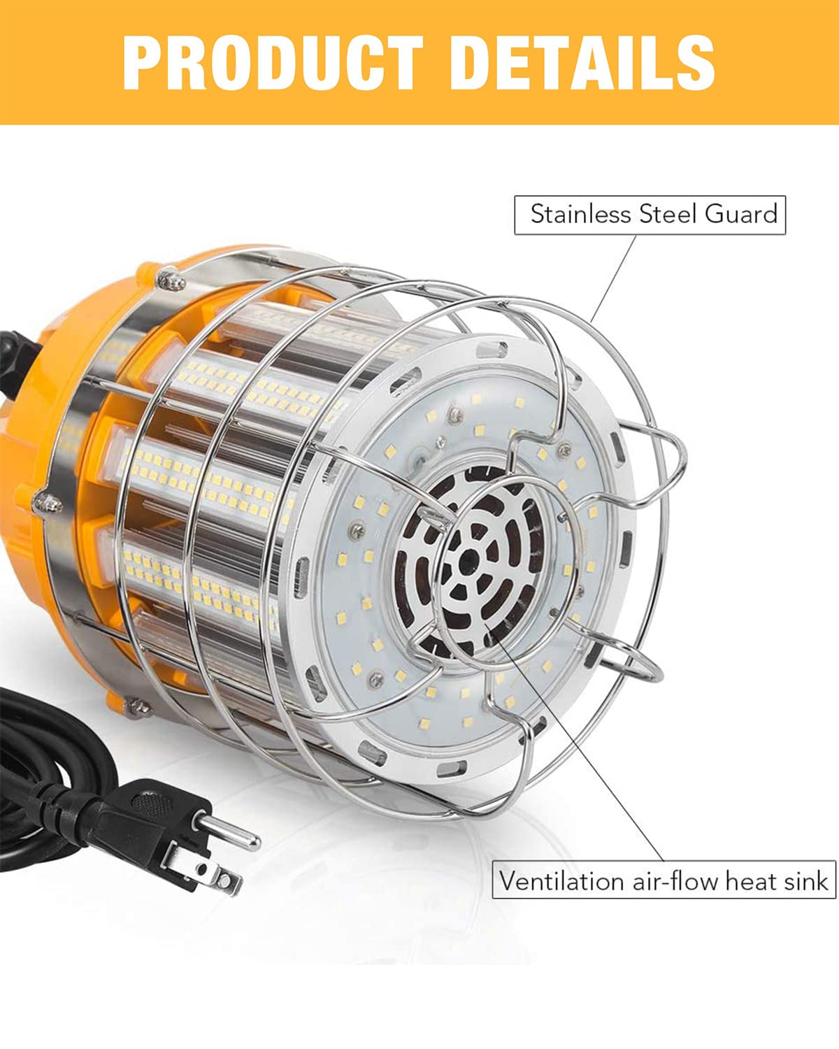 JC-LGL LED temporary work light daisy chain ready supports larger lighting demands