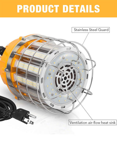JC-LGL LED temporary work light daisy chain ready supports larger lighting demands