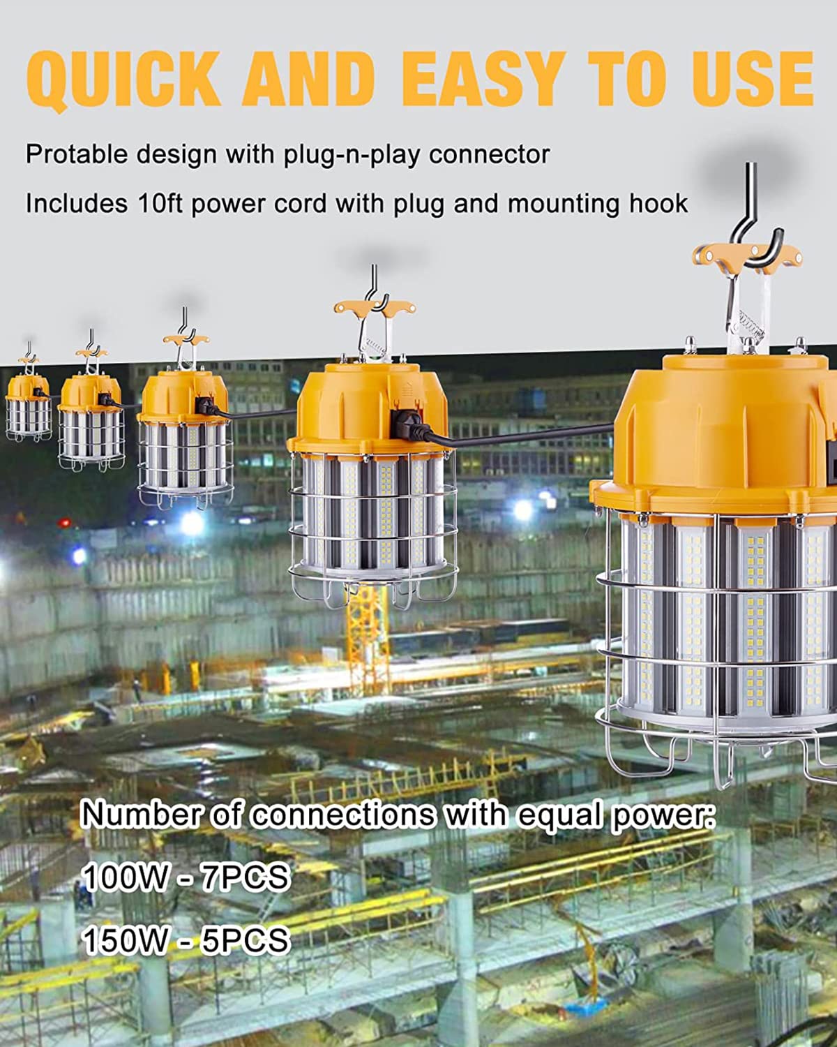 JC-LGL LED temporary work light floor stand ready for portable use
