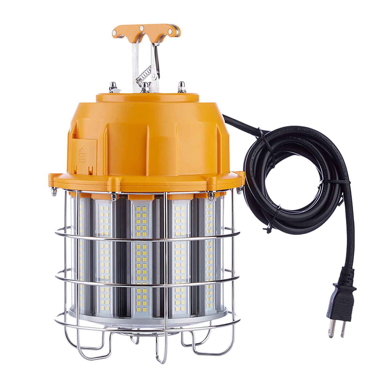JC-LGL LED temporary work light front view brightening a large workshop