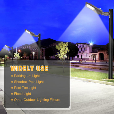 JC-LGL Bracket installed on a pole for secure outdoor lighting.