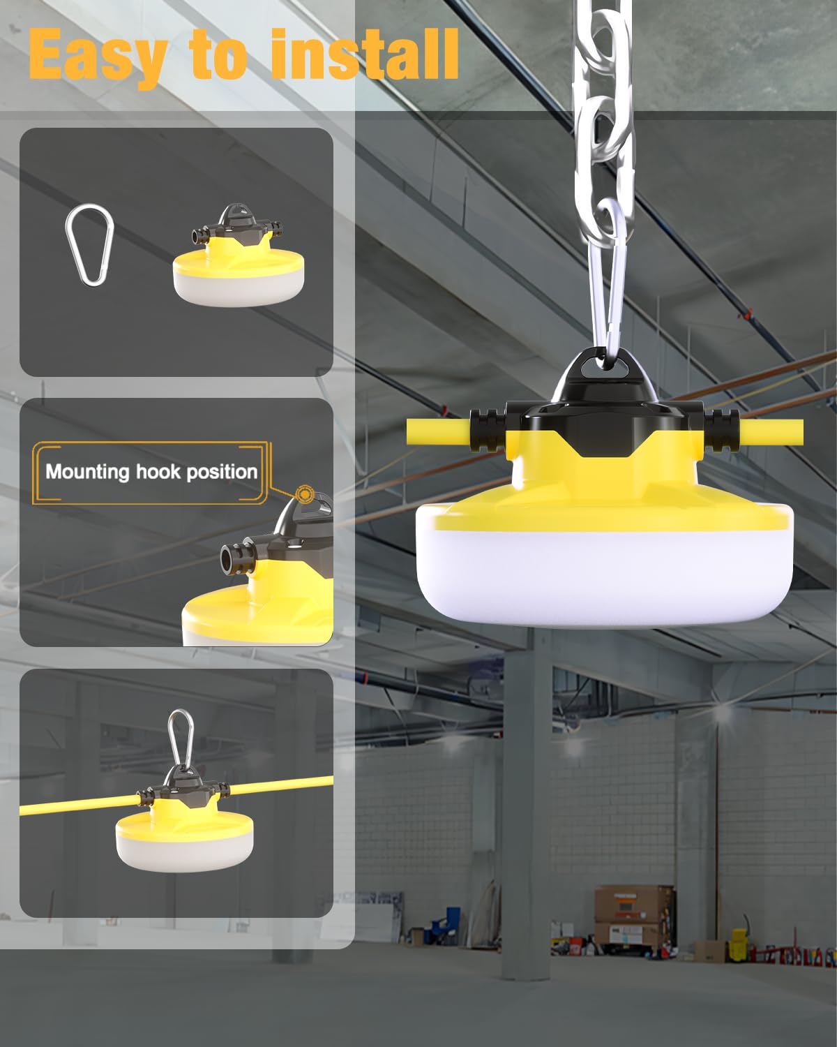 JC-LGL string lights cover large spaces, ideal for construction or attic spaces.