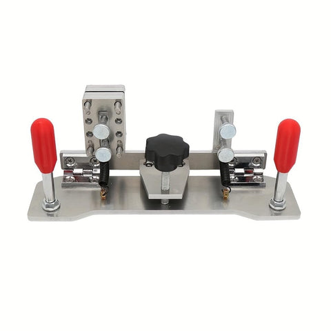 JCFANTS belt grinder knife jig with angle clamp enabling precise sharpening on a belt sander