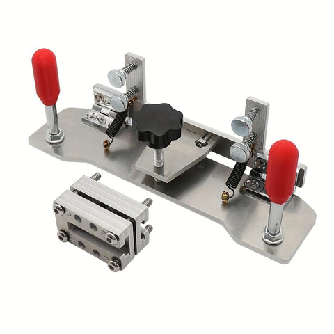 JCFANTS red-handled clamps hold blades securely for repeatable sharpening
