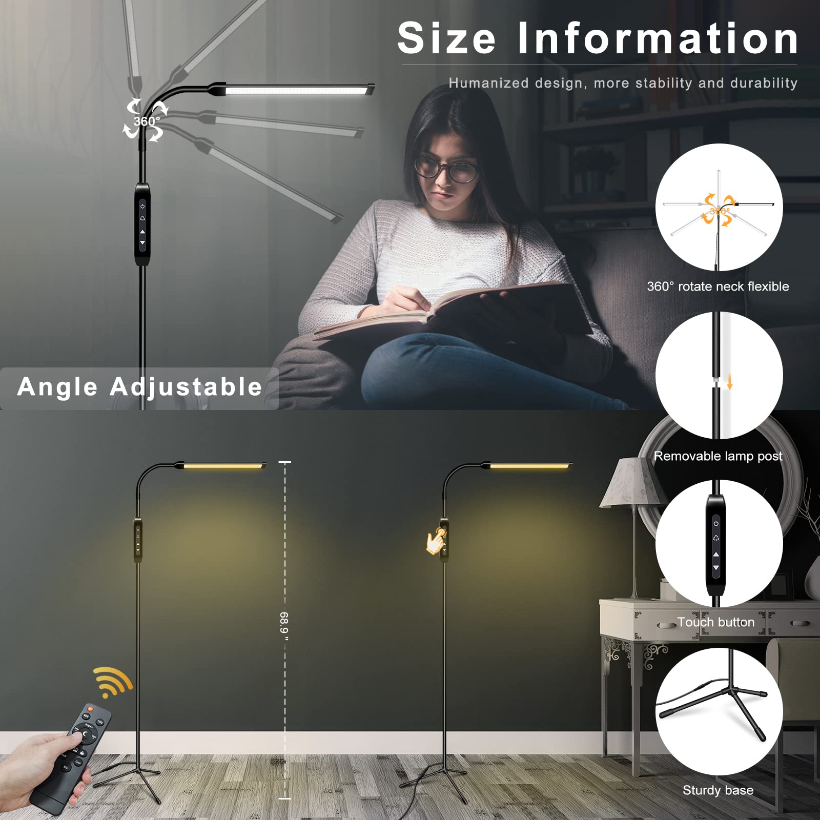 JCOTTON compact lamp adapts to table or desk setups during client visits.