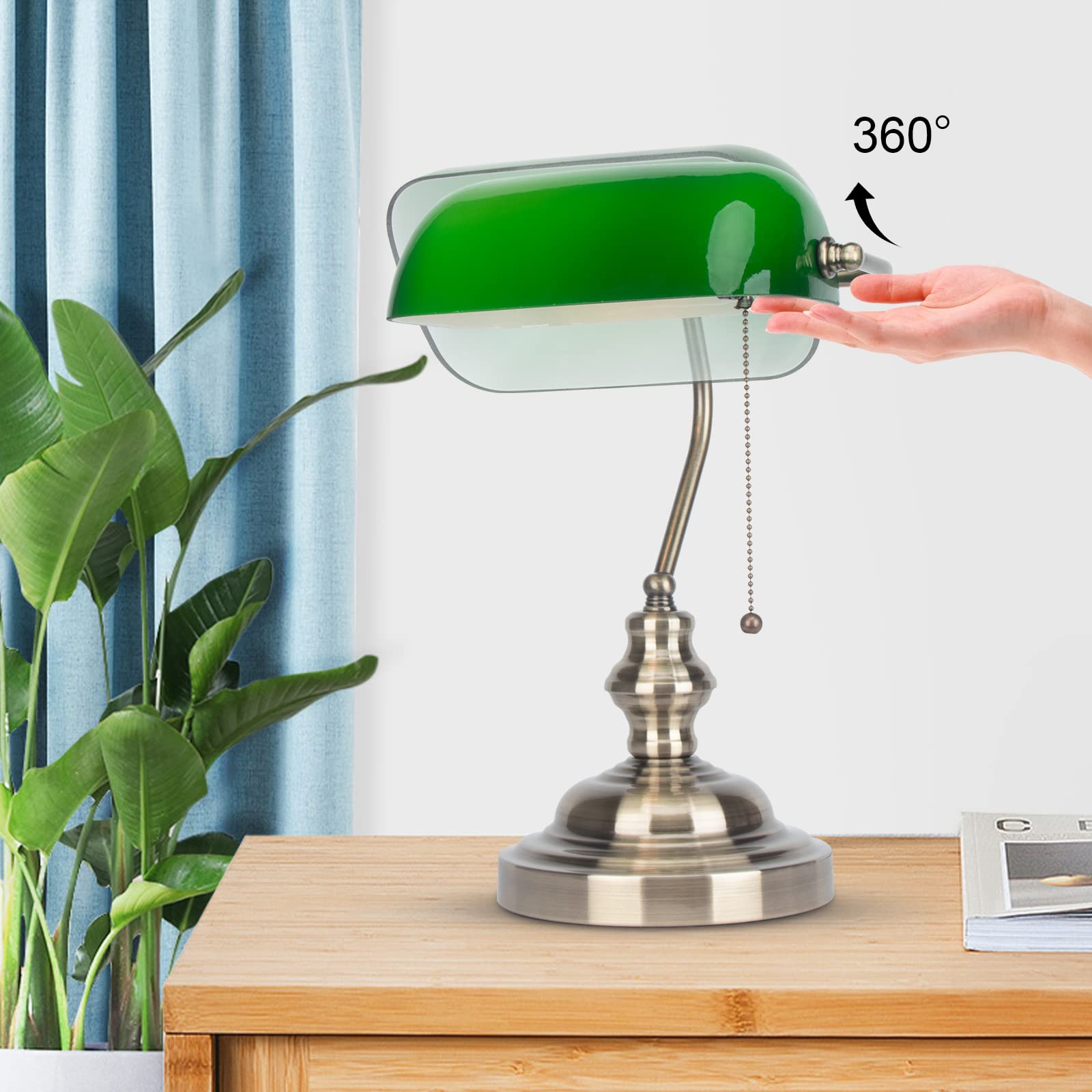 JCPYIUL brass base desk lamp offers sturdy support and timeless elegance.