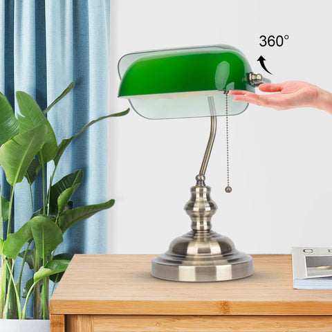 JCPYIUL brass base desk lamp offers sturdy support and timeless elegance.