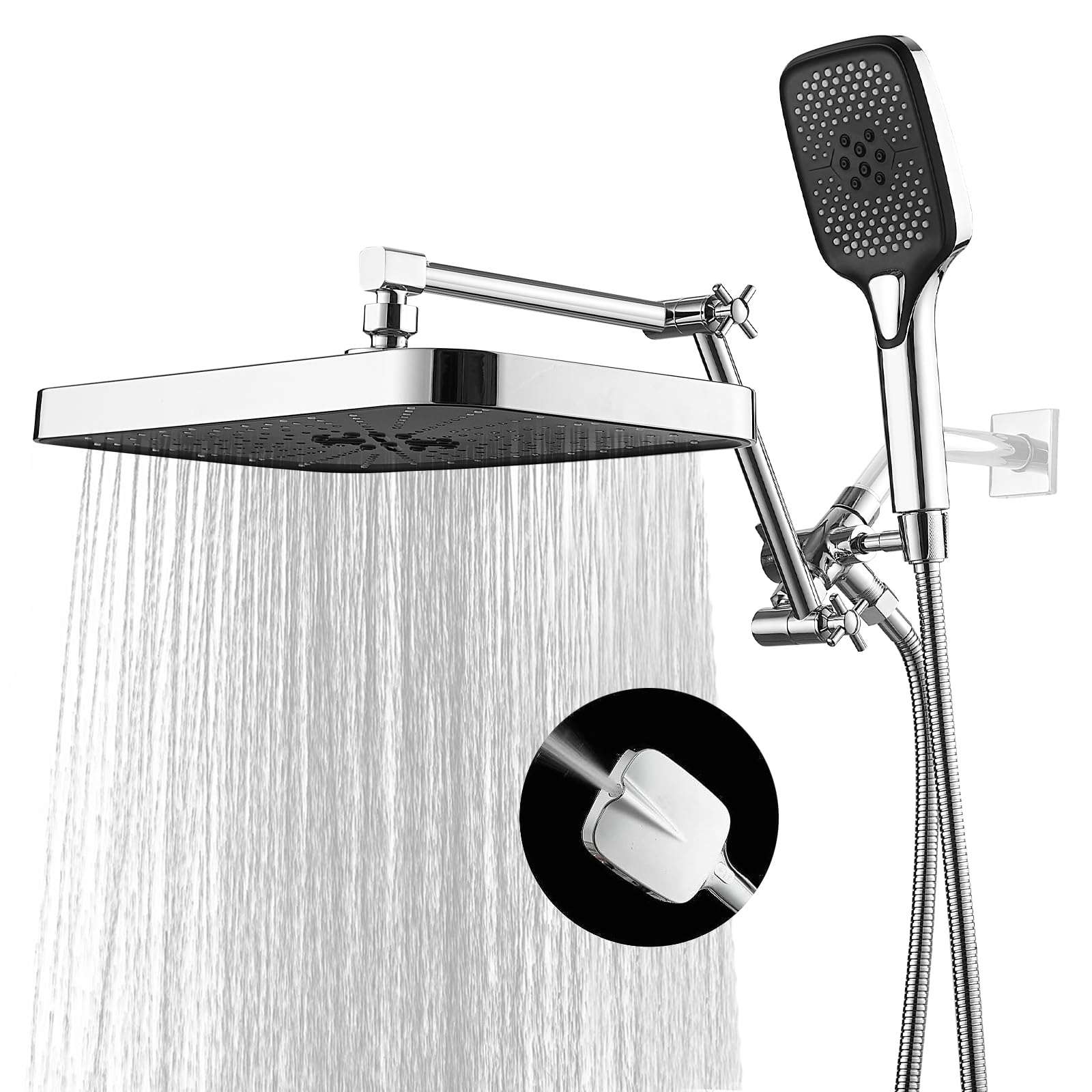 Jcrob 14-inch rain shower head with handheld spray for full coverage
