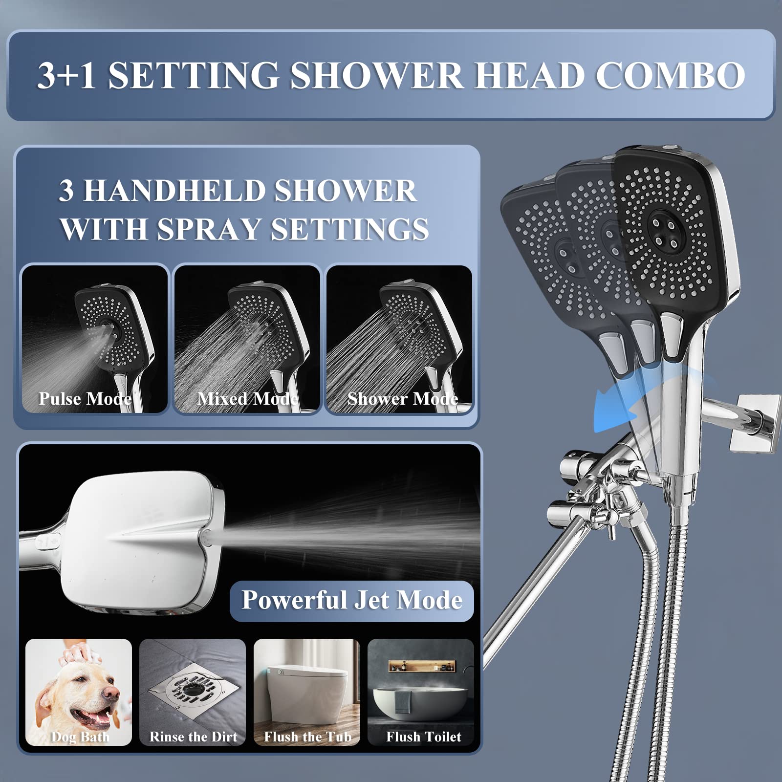 Jcrob dual shower heads deliver immersive coverage with customizable flow