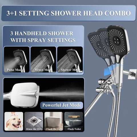 Jcrob dual shower heads deliver immersive coverage with customizable flow