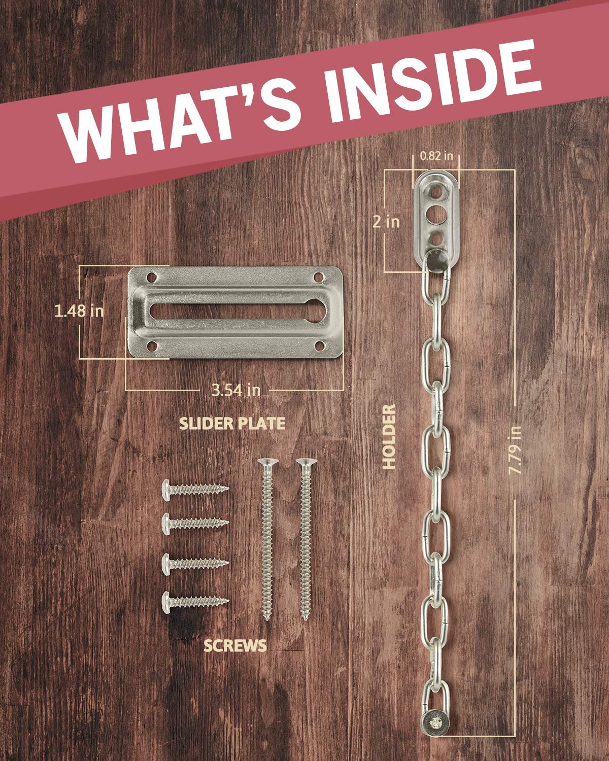 JD Jack N'Drill door chain lock used on interior door for safety.