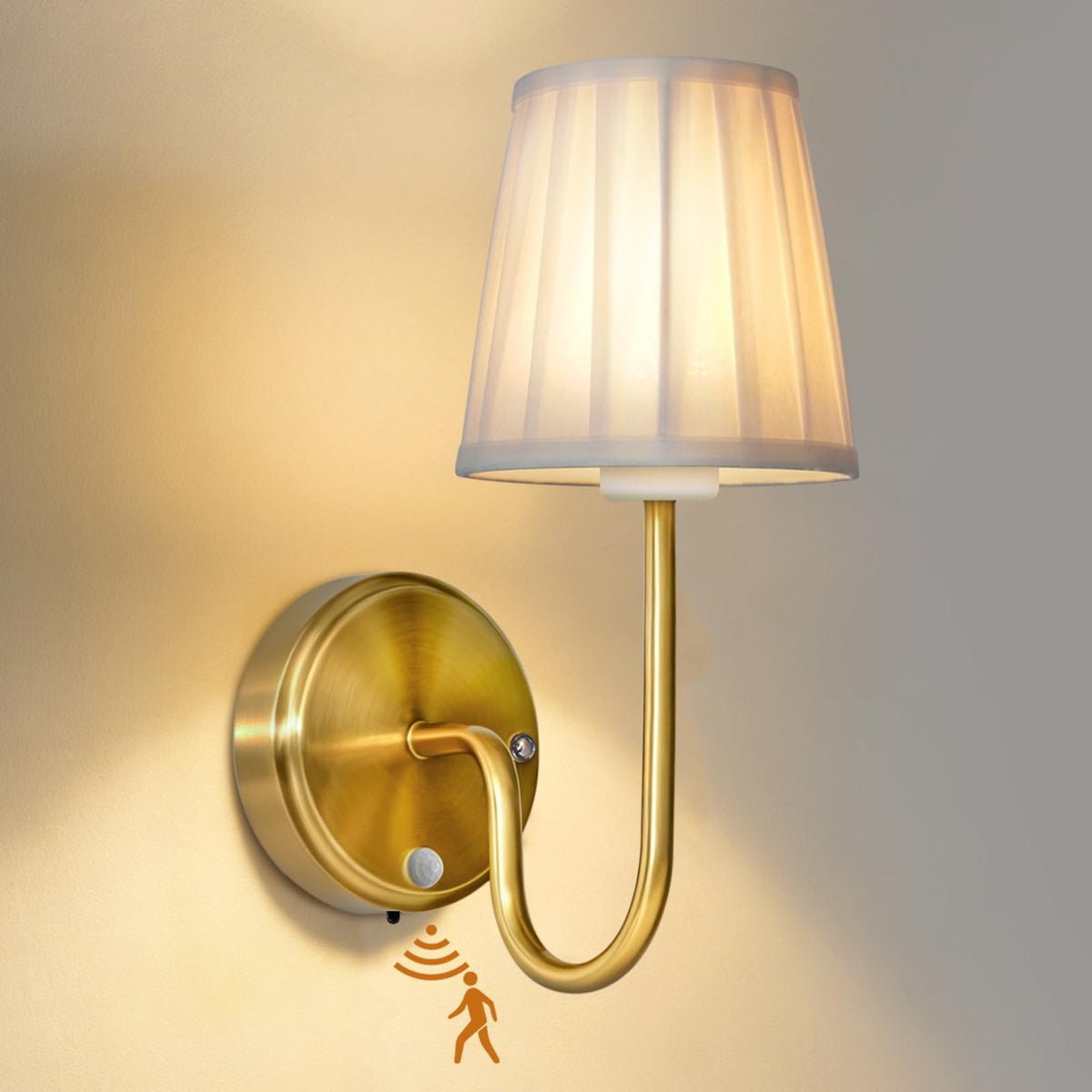 JDCQKHA battery wall sconce with motion sensor for automatic hallway lighting.