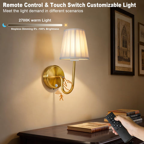 JDCQKHA rechargeable wall lamp provides long-use power with a 5200mAh battery.