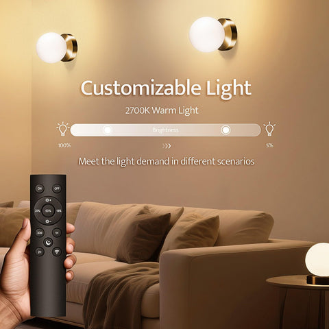 JDCQKHA sconce mounted on wall shows cordless convenience