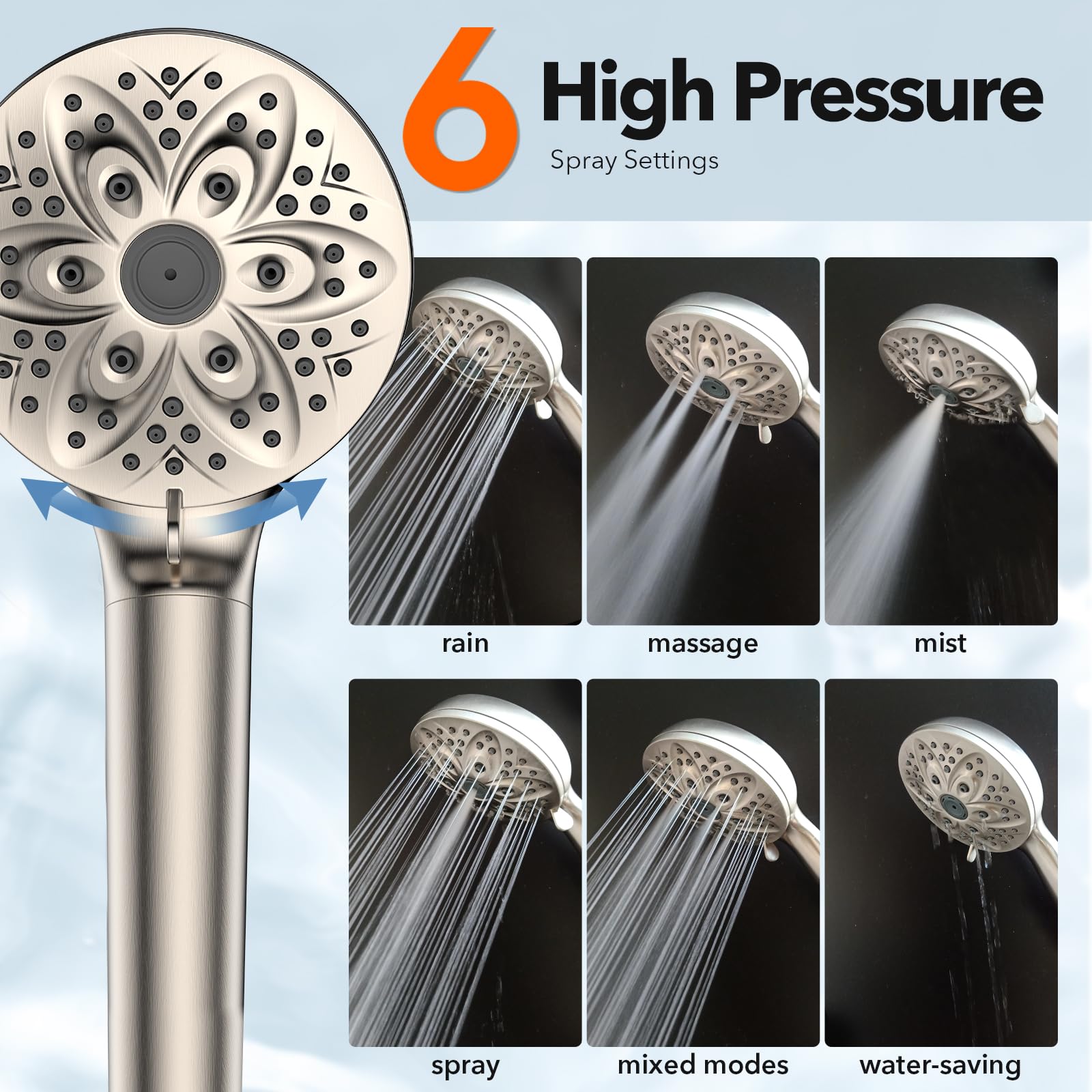 JDO 59-inch stainless steel hose reaches every corner of the shower