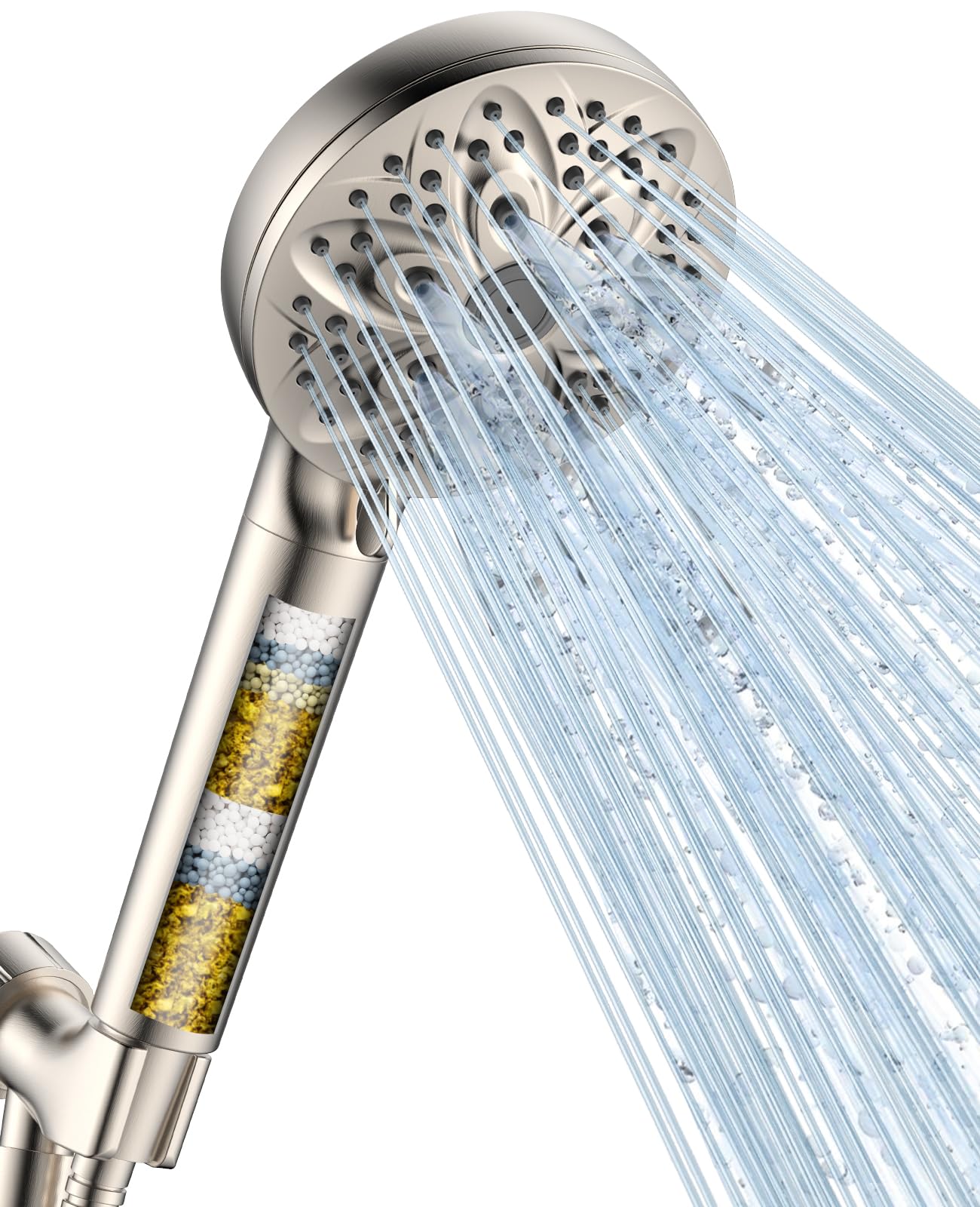 JDO 6-setting filtered handheld shower head with multiple sprays for personalized showers