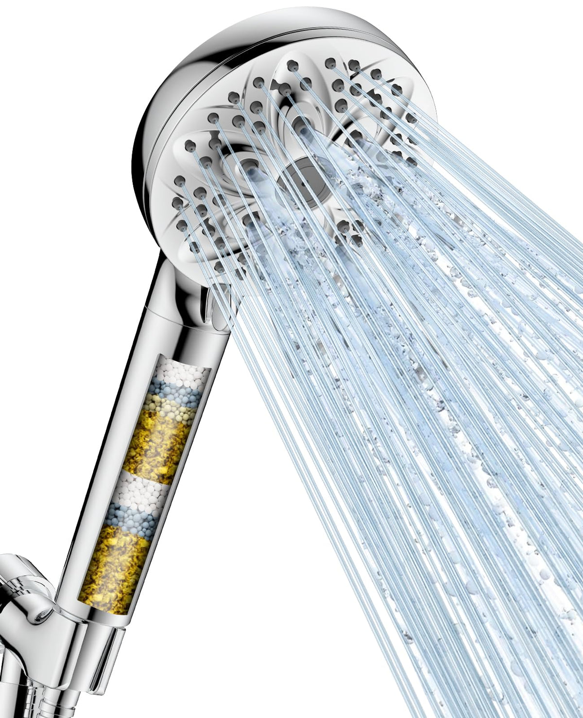 JDO 6-setting filtered handheld showerhead main view showing spa-like options