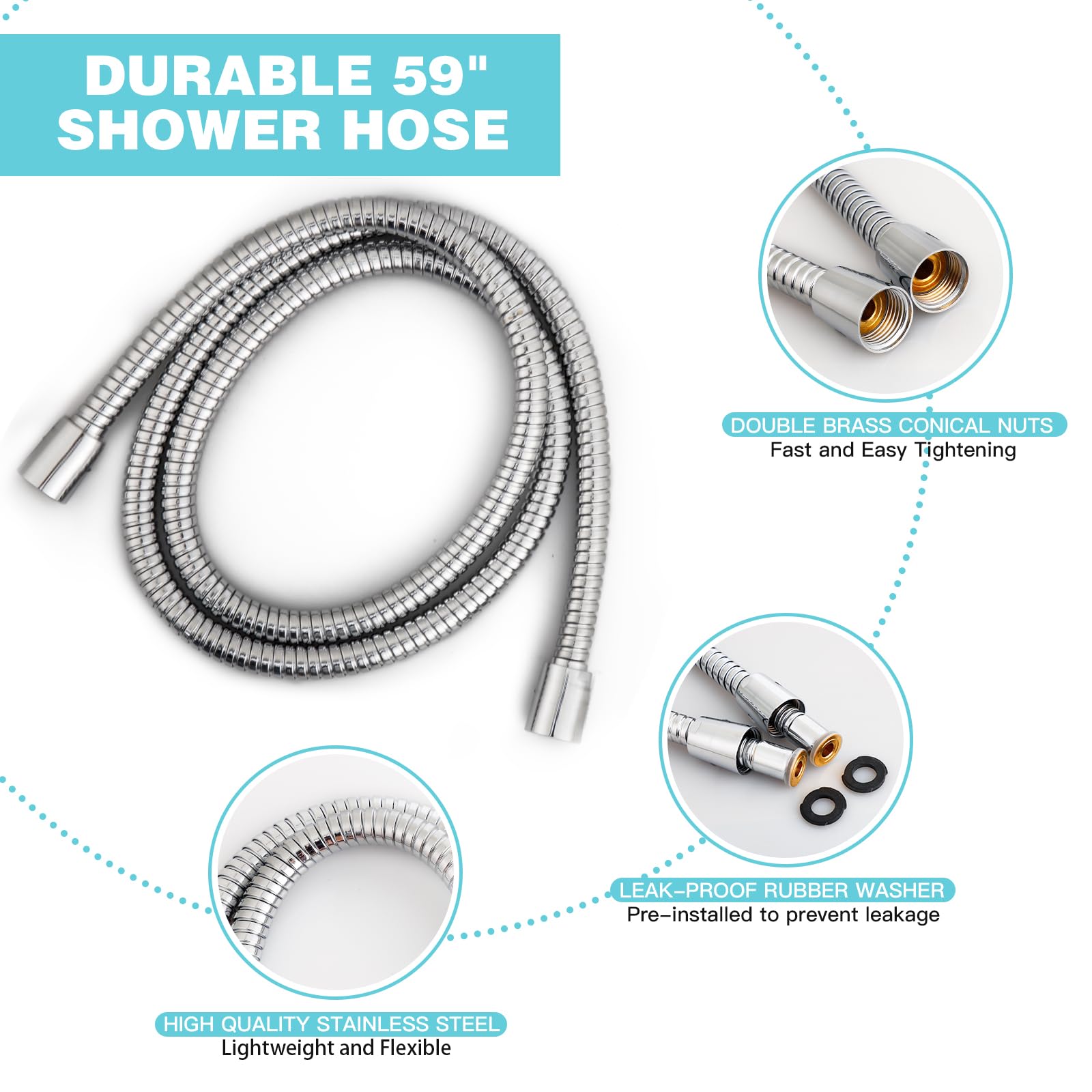 JDO anti-clog nozzles show easy maintenance and clean showers.