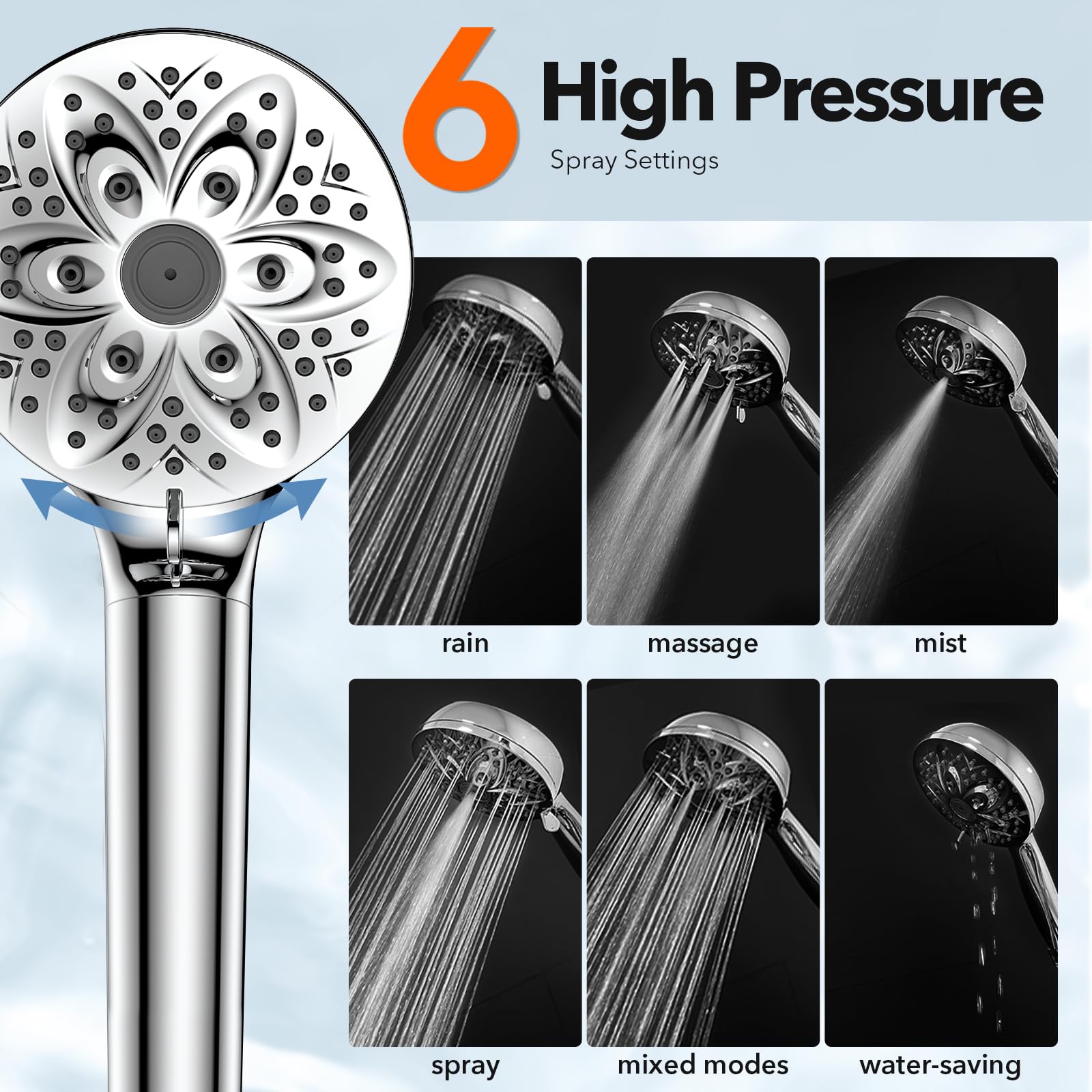 JDO brass swivel bracket shown for versatile, stable rotation during showers