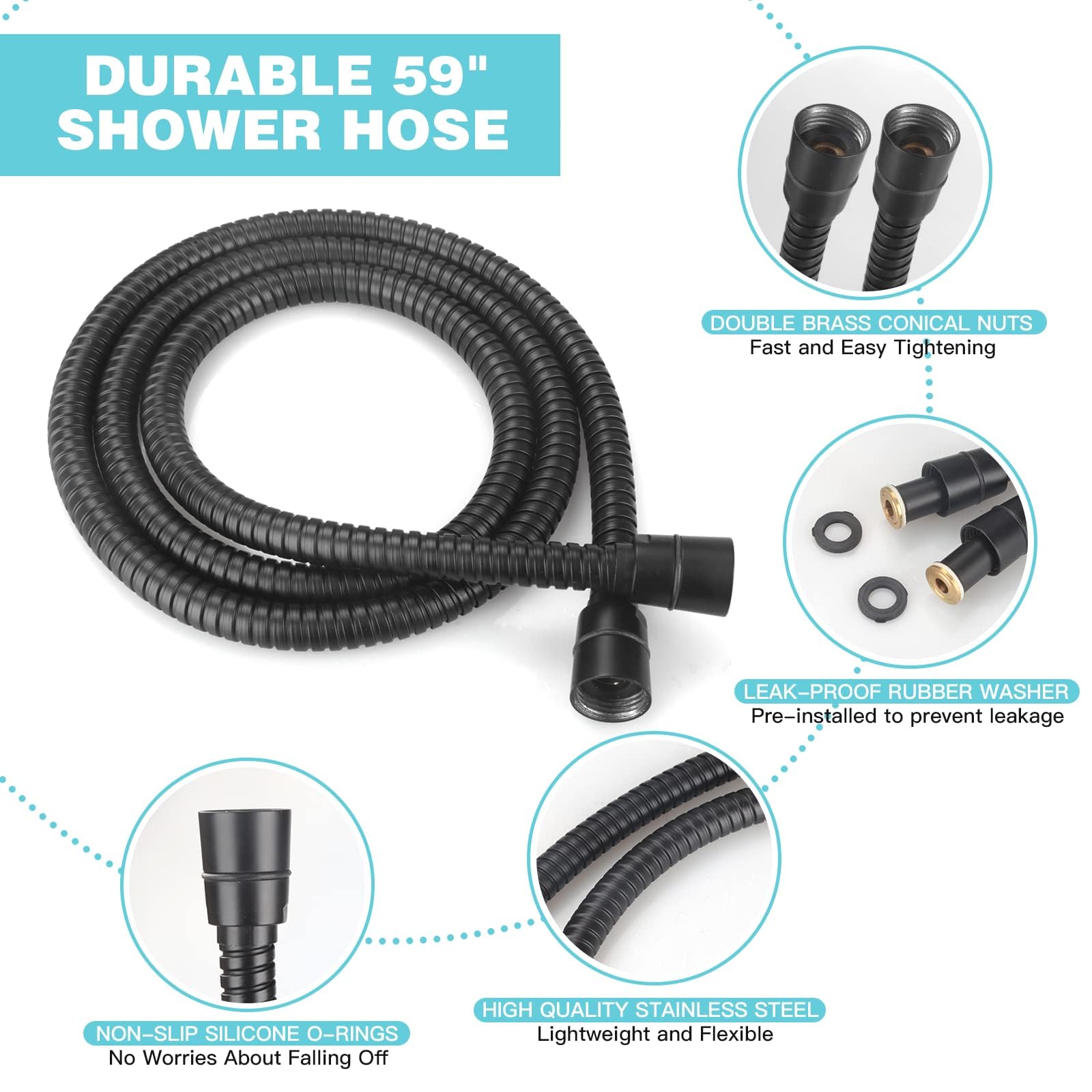 JDO easy-install shower head is quick to set up for one-person installations.