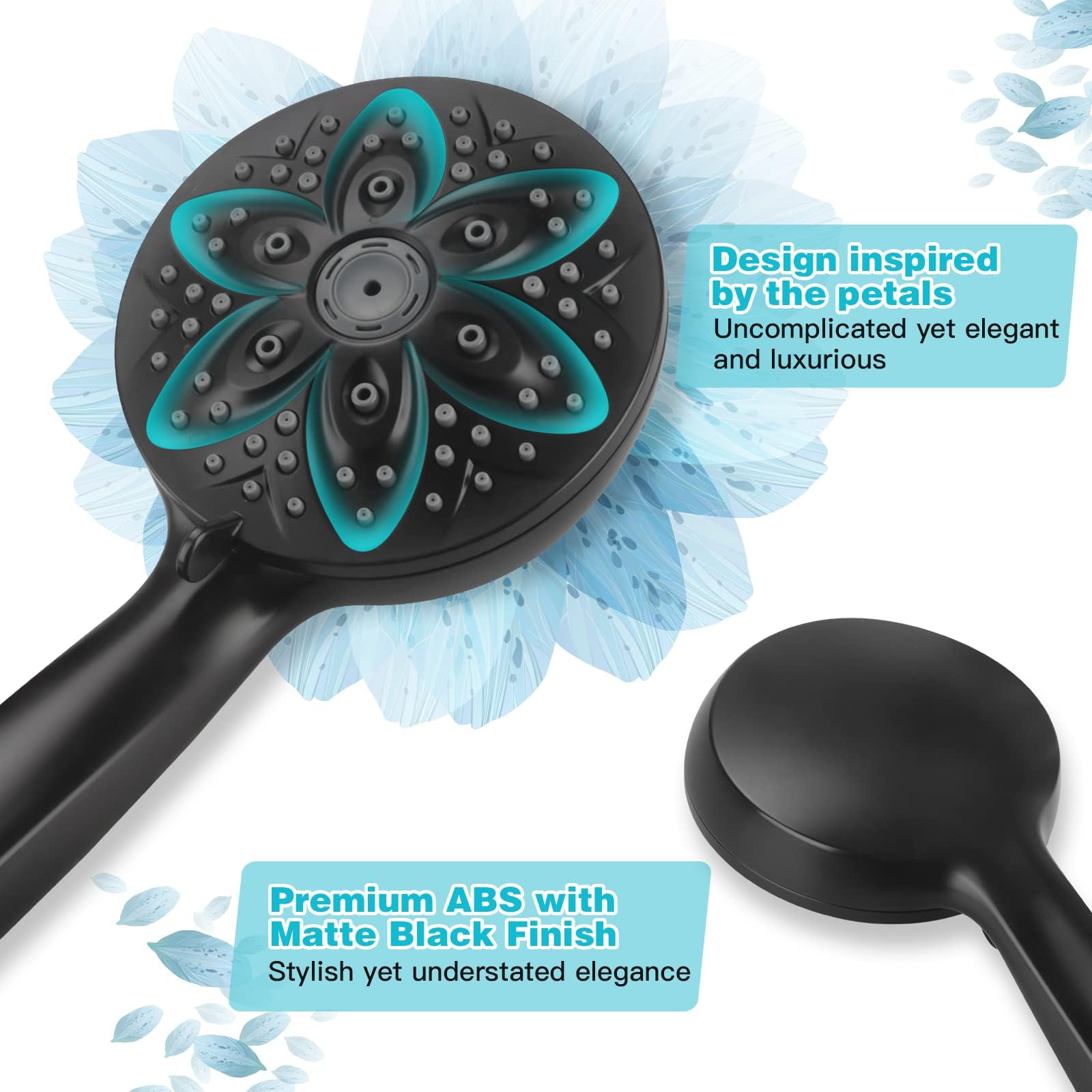 JDO high-flow shower head delivers strong pressure for faster rinsing and thorough cleaning.