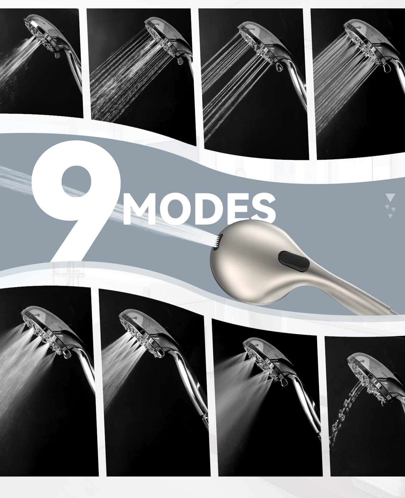 JDO high-pressure jet mode delivers a strong rinse with air-infused spray.