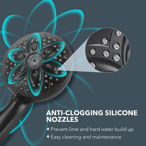 JDO quick-install tool-free setup fits standard shower arms for fast setup.