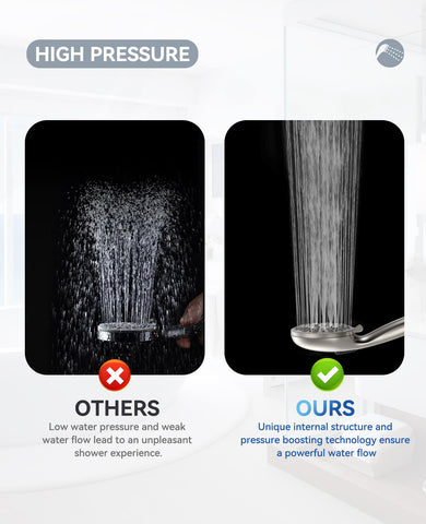 JDO adjustable bracket and brass swivel joint for precise shower angles.