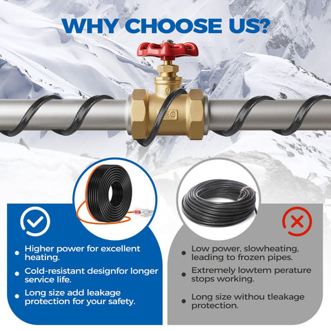 JDZKOMKE freeze-protection cable delivers reliable 5W/ft heat for lasting flow.