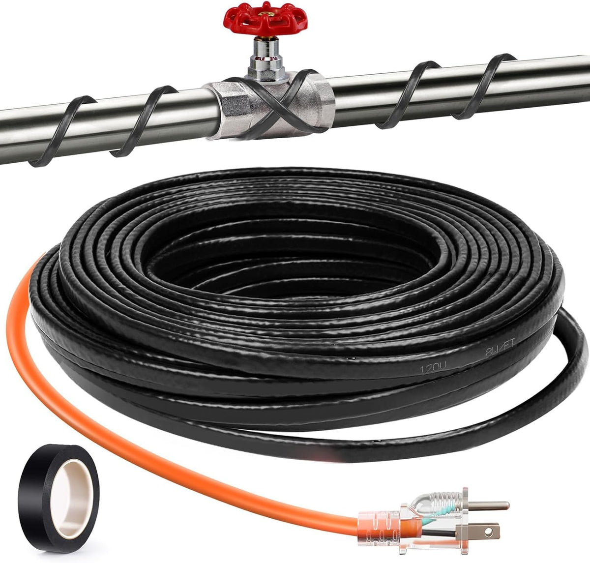 JDZKOMKE pipe heating cable 6ft keeps water flowing in freezing temperatures