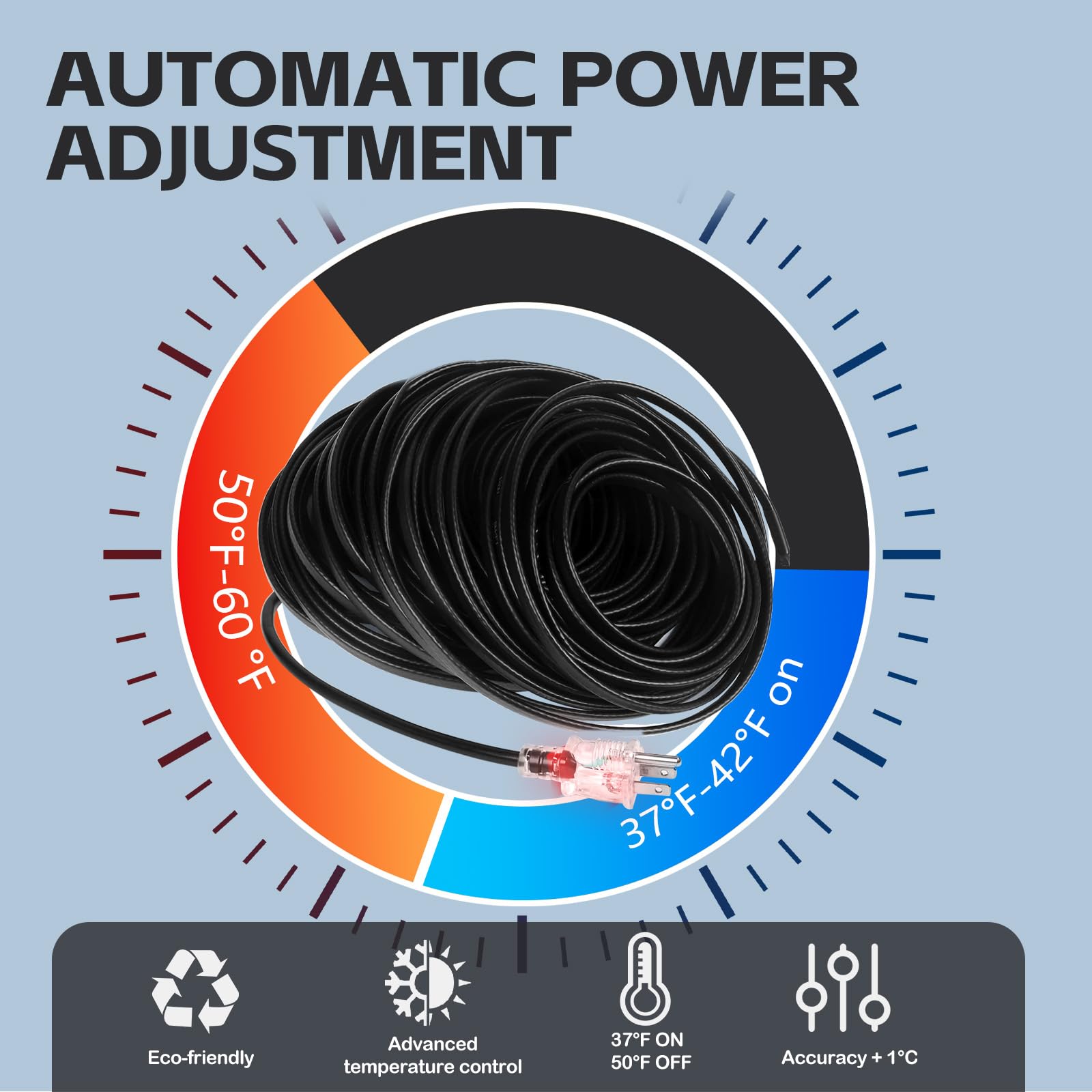 JDZKOMKE weather‑resistant TPE jacket protects the cable from UV and chemicals