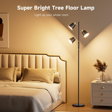 Jeagop LED Tree Floor Lamp offers four color temperatures for versatile mood lighting.