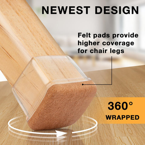 Jeaoouu easy-install chair leg protectors require no tools