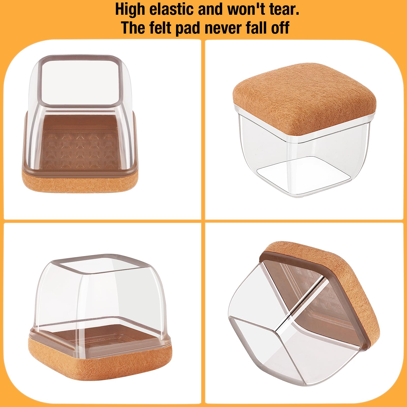Jeaoouu reduces scratches and quiets chair movement on hardwood floors
