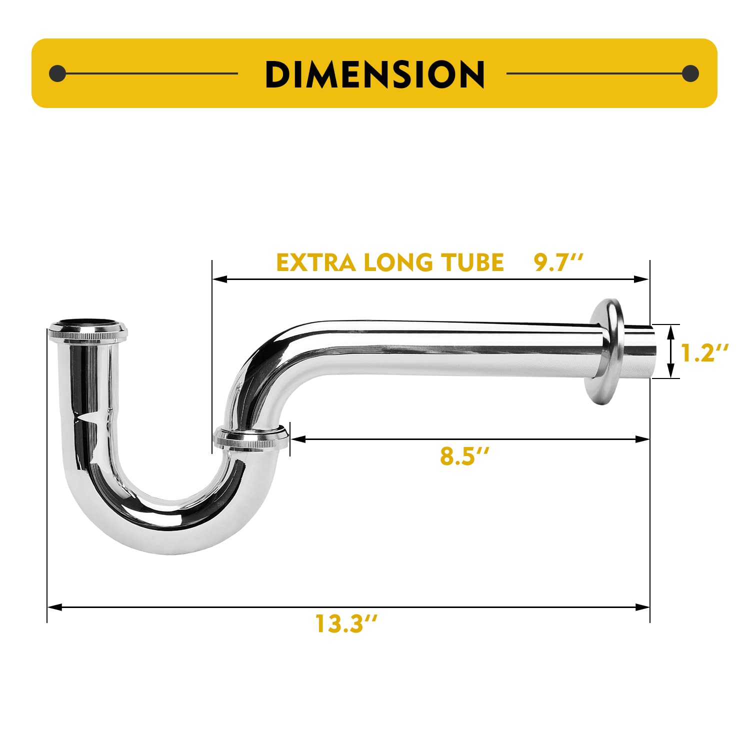 JEAPHA installation kit includes flange and extension tube for easy setup